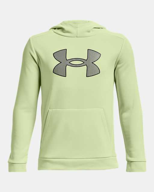Under Armour Boys Armour Fleece 1.5 Layered Hoodie Youth X-Large Charcoal /Dark Maroon 019 